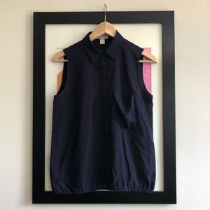 super soft navy sleeveless button down loft tank